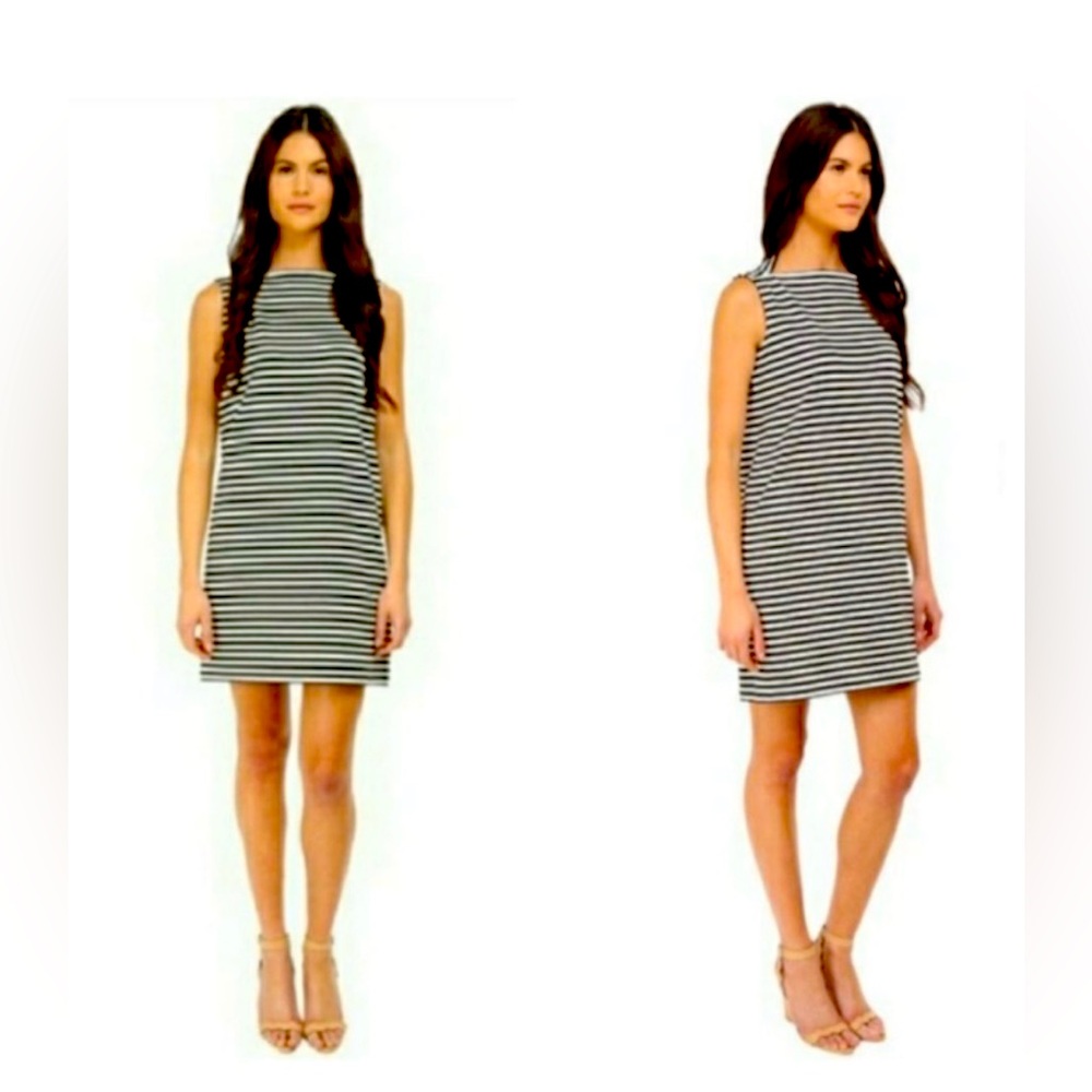 Kate Spade Broome Street Everyday Shift Dress Black & White Stripe Small